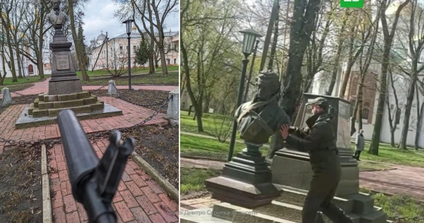 Памятник Пушкину снесли в центре Киева